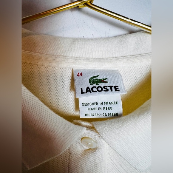 Lacoste Cream Polo - Picture 3 of 8